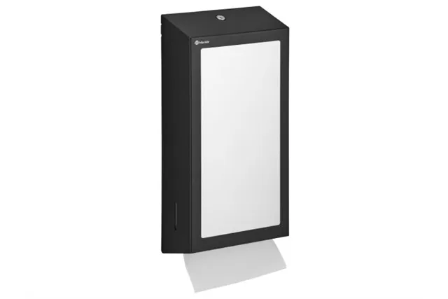 Pojemnik na ręczniki składane z lustrem ze stali SuperMirror „2w1" MERIDA STELLA SLIM BLACK LINE MEGA COMBO, czarny
 ASC755