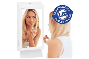 Pojemnik na ręczniki składane z lustrem ze stali SuperMirror „2w1" MERIDA STELLA SLIM WHITE LINE MEGA COMBO, biały
 ASB755