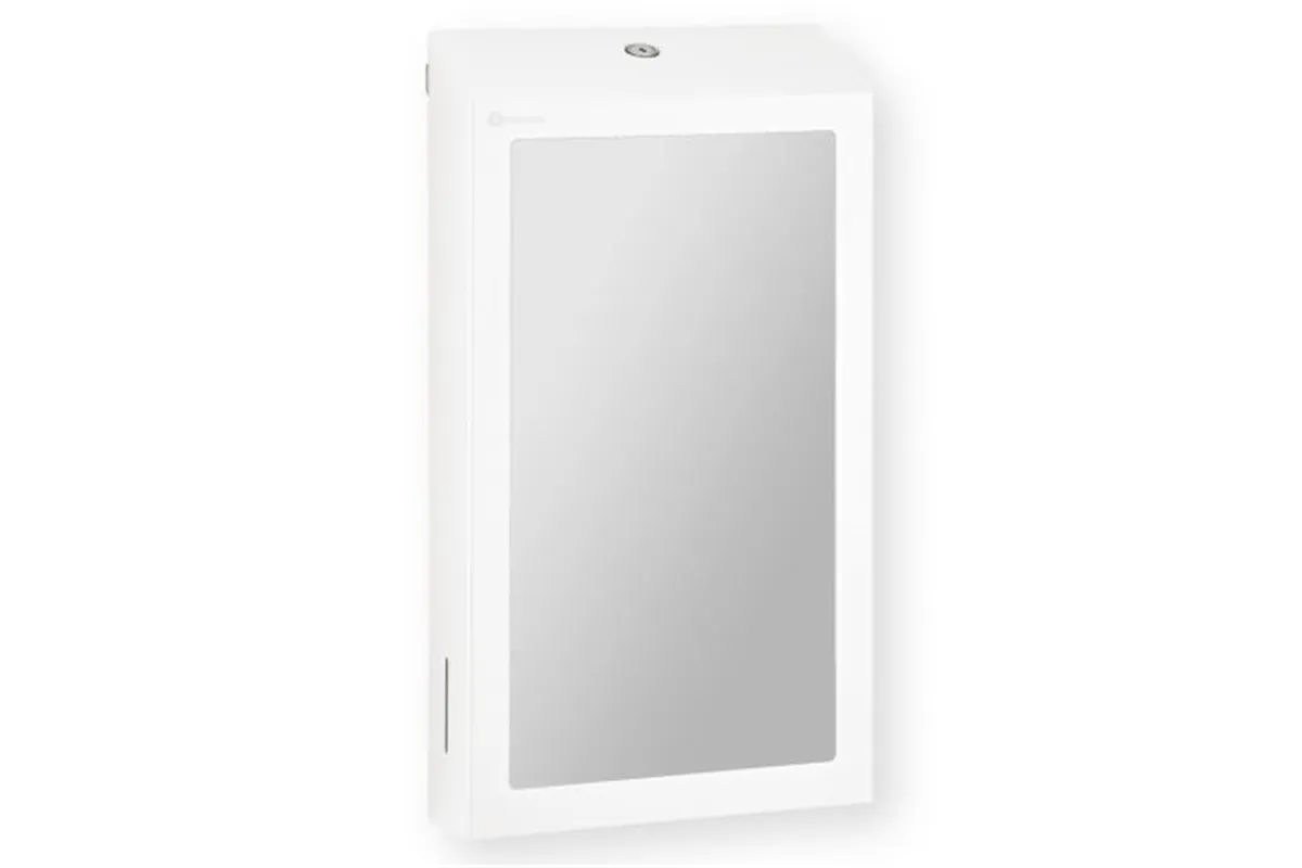 Pojemnik na ręczniki składane z lustrem ze stali SuperMirror „2w1" MERIDA STELLA SLIM WHITE LINE MEGA COMBO, biały
 ASB755