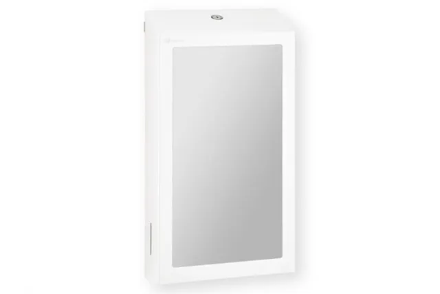 Pojemnik na ręczniki składane z lustrem ze stali SuperMirror „2w1" MERIDA STELLA SLIM WHITE LINE MEGA COMBO, biały
 ASB755