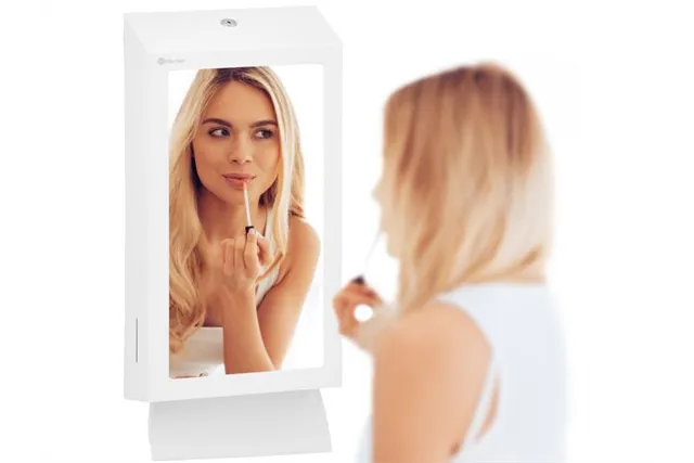 Pojemnik na ręczniki składane z lustrem ze stali SuperMirror „2w1" MERIDA STELLA SLIM WHITE LINE MEGA COMBO, biały
 ASB755