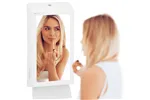 Pojemnik na ręczniki składane z lustrem ze stali SuperMirror „2w1" MERIDA STELLA SLIM WHITE LINE MEGA COMBO, biały
 ASB755