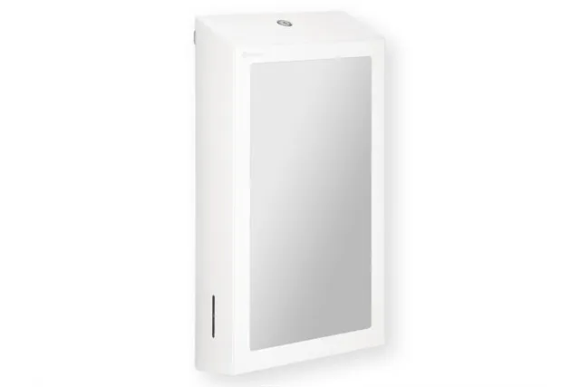 Pojemnik na ręczniki składane z lustrem ze stali SuperMirror „2w1" MERIDA STELLA SLIM WHITE LINE MEGA COMBO, biały
 ASB755