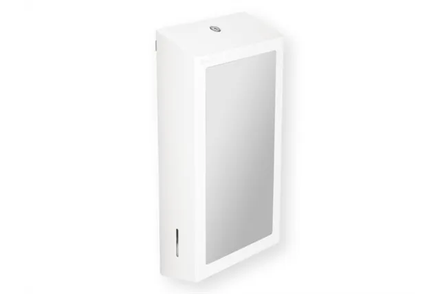 Pojemnik na ręczniki składane z lustrem ze stali SuperMirror „2w1" MERIDA STELLA SLIM WHITE LINE MEGA COMBO, biały
 ASB755