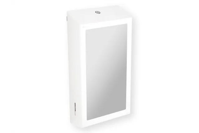 Pojemnik na ręczniki składane z lustrem ze stali SuperMirror „2w1" MERIDA STELLA SLIM WHITE LINE MEGA COMBO, biały
 ASB755