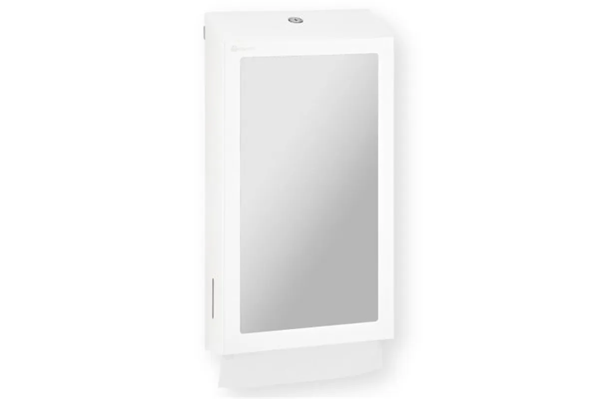Pojemnik na ręczniki składane z lustrem ze stali SuperMirror „2w1" MERIDA STELLA SLIM WHITE LINE MEGA COMBO, biały
 ASB755