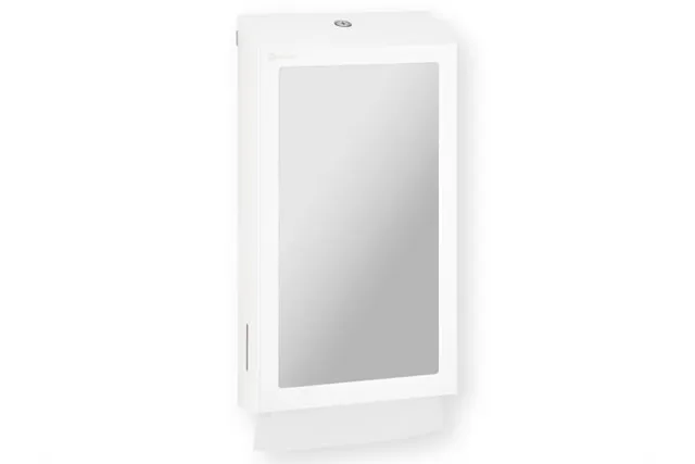 Pojemnik na ręczniki składane z lustrem ze stali SuperMirror „2w1" MERIDA STELLA SLIM WHITE LINE MEGA COMBO, biały
 ASB755
