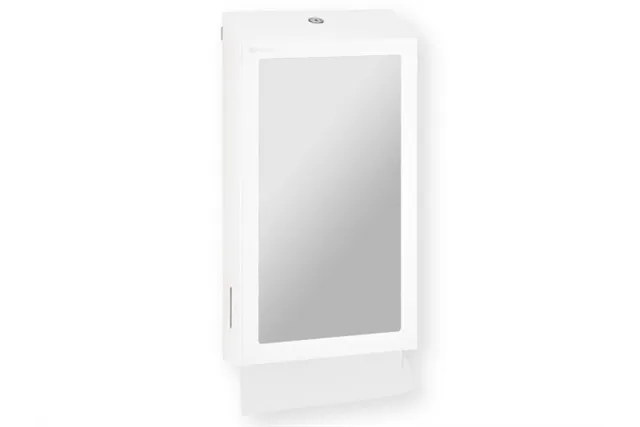 Pojemnik na ręczniki składane z lustrem ze stali SuperMirror „2w1" MERIDA STELLA SLIM WHITE LINE MEGA COMBO, biały
 ASB755