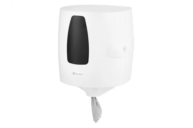 Pojemnik na ręczniki w rolach w systemie listkowym MERIDA ONE CENTER PULL, tworzywo ABS, biały
 Merida CEB701