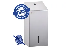 Pojemnik na papier toaletowy w listkach MERIDA STELLA Anti-FingerPrint, pojemność do 450 szt., stal matowa z powłoką AFP
 BSM47