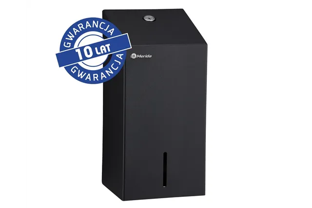 Pojemnik na papier toaletowy w listkach MERIDA STELLA BLACK LINE, pojemność do 450 szt., czarny
 Merida BSC401