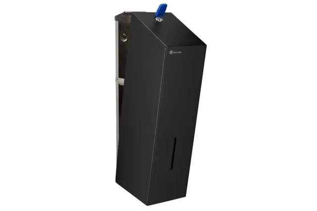 Pojemnik na papier toaletowy w listkach MERIDA STELLA BLACK LINE, pojemność do 675 szt., czarny
 Merida BSC402