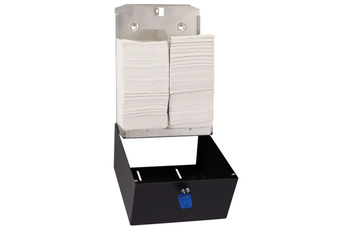 Pojemnik na papier toaletowy w listkach MERIDA STELLA BLACK LINE, pojemność do 900 szt., czarny
 Merida BSC403