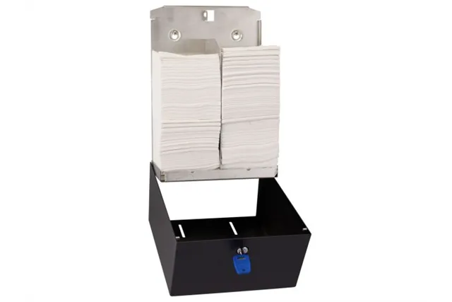 Pojemnik na papier toaletowy w listkach MERIDA STELLA BLACK LINE, pojemność do 900 szt., czarny
 Merida BSC403
