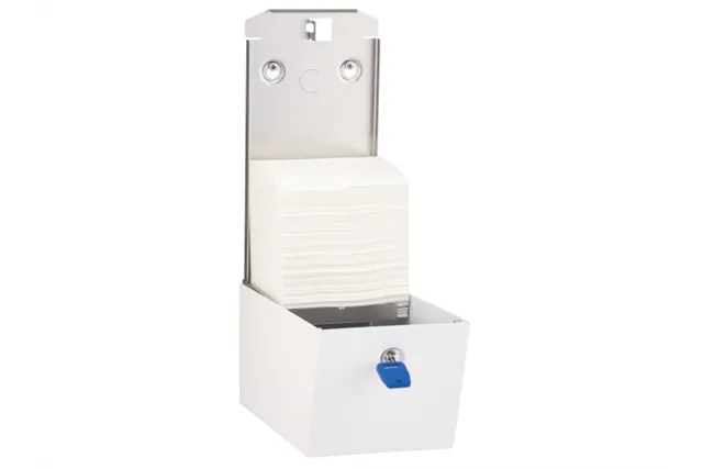 Pojemnik na papier toaletowy w listkach MERIDA STELLA WHITE LINE , pojemność do 450 szt., biały
 Merida BSB401