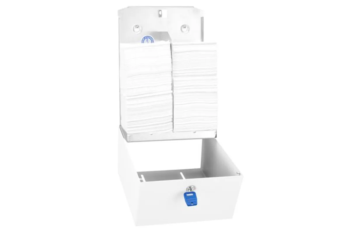 Pojemnik na papier toaletowy w listkach MERIDA STELLA WHITE LINE, pojemność do 900 szt., biały
 Merida BSB403