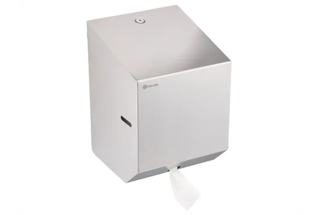 Pojemnik na ręczniki papierowe w rolach lub papier toaletowy w systemie listkowym MERIDA STELLA MINI, stal matowa
 CSM202