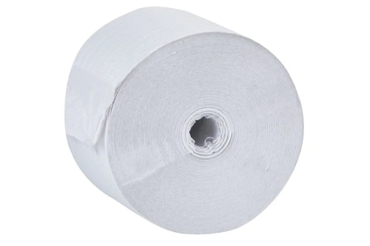 Papier toaletowy bez gilzy MERIDA OPTIMUM, biały, średnica 12 cm, długość 85 m, dwuwarstwowy, karton 18 szt., ECOLABEL
 POB301