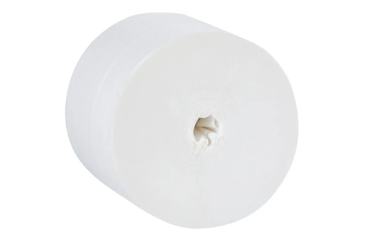 Papier toaletowy bez gilzy MERIDA TOP, biały, średnica 12 cm, długość 85 m, dwuwarstwowy, karton 18 szt, ECOLABEL
 PTB301