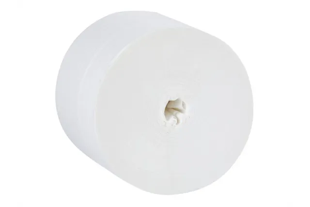 Papier toaletowy bez gilzy MERIDA TOP, biały, średnica 12 cm, długość 85 m, dwuwarstwowy, karton 18 szt, ECOLABEL
 PTB301