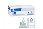 Papier toaletowy w listkach MERIDA CLASSIC, biały, jednowarstwowy, karton 9000 szt., ECOLABEL
 Merida PKB401