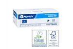 Papier toaletowy w listkach MERIDA TOP, biały, dwuwarstwowy, karton 9000 szt., ECOLABEL
 Merida PTB406