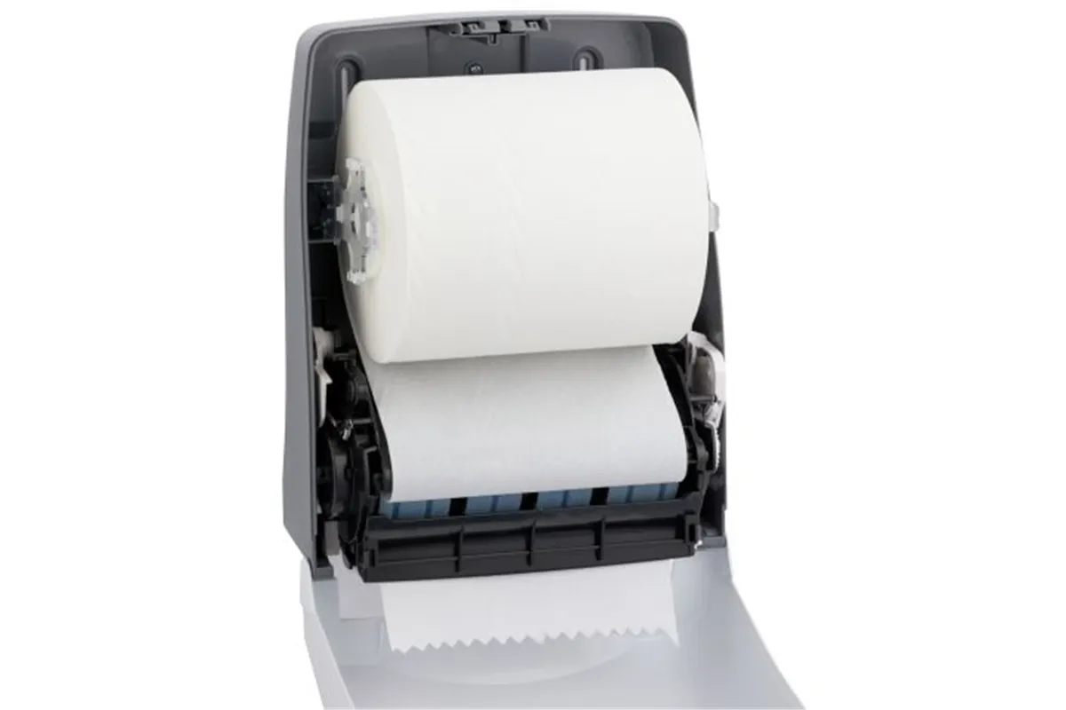 Mechaniczny podajnik ręczników papierowych w rolach MERIDA ONE AUTOMATIC MAXI, tworzywo ABS, biały
 Merida CEB301