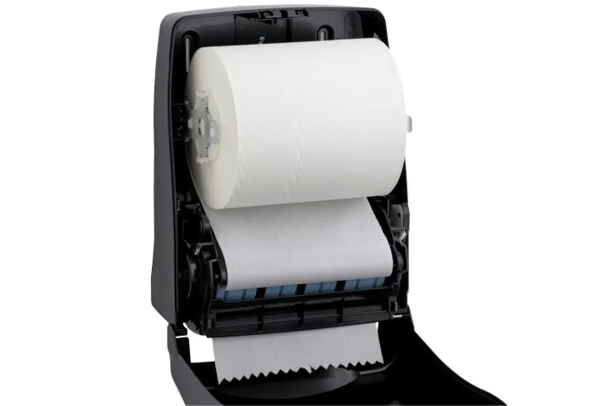 Mechaniczny podajnik ręczników papierowych w rolach MERIDA ONE AUTOMATIC MAXI, tworzywo ABS, czarny
 Merida CEC301