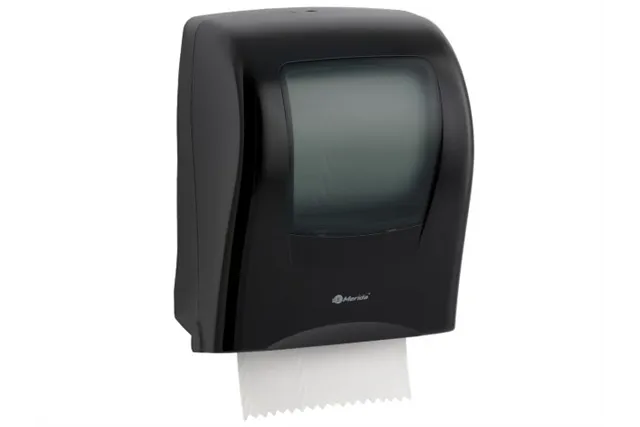 Mechaniczny podajnik ręczników papierowych w rolach MERIDA ONE AUTOMATIC MAXI, tworzywo ABS, czarny
 Merida CEC301