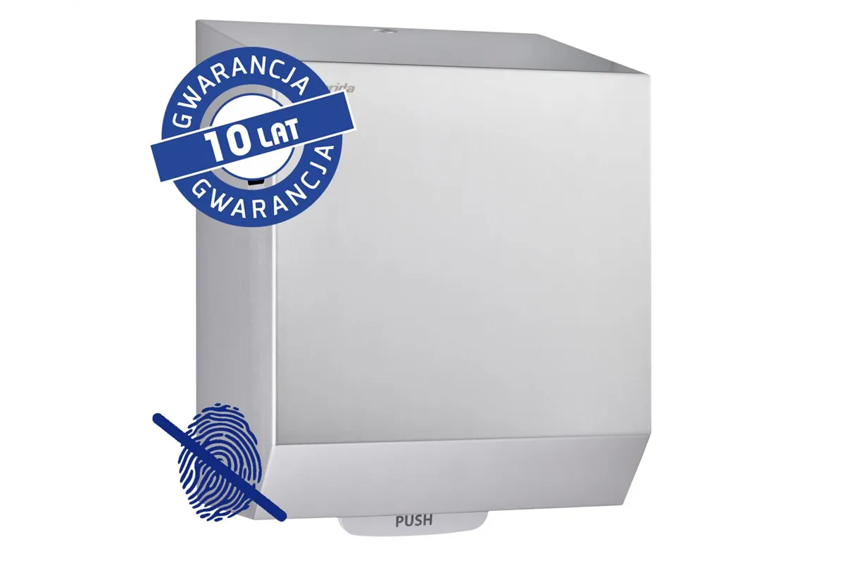 Mechaniczny podajnik ręczników papierowych w rolach MERIDA STELLA AUTOMATIC MAXI AntiFingerPrint stal matowa powłoka AFP
 CSM37