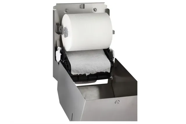 Mechaniczny podajnik ręczników papierowych w rolach MERIDA STELLA AUTOMATIC MAXI AntiFingerPrint stal matowa powłoka AFP
 CSM37