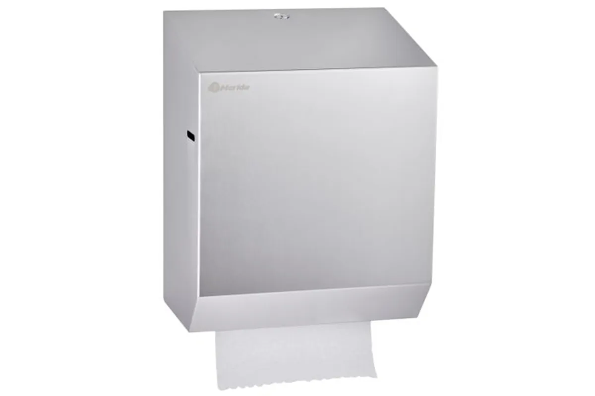 Mechaniczny podajnik ręczników papierowych w rolach MERIDA STELLA AUTOMATIC MAXI AntiFingerPrint stal matowa powłoka AFP
 CSM37