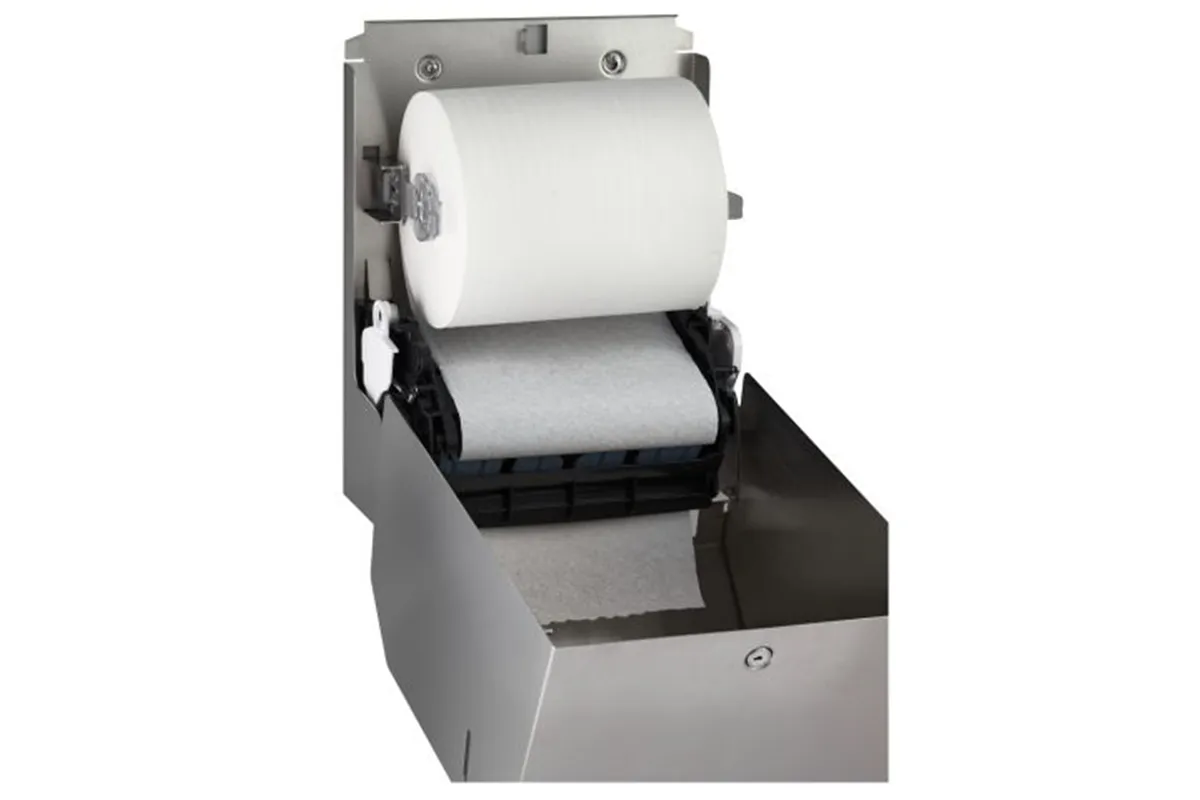 Mechaniczny podajnik ręczników papierowych w rolach MERIDA STELLA AUTOMATIC MAXI, stal matowa
 Merida CSM303