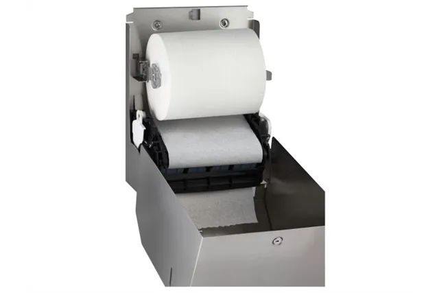 Mechaniczny podajnik ręczników papierowych w rolach MERIDA STELLA AUTOMATIC MAXI, stal matowa
 Merida CSM303