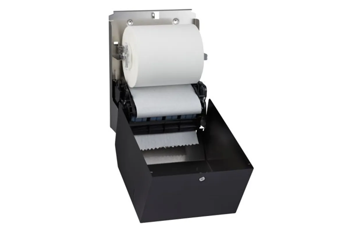 Mechaniczny podajnik ręczników papierowych w rolach MERIDA STELLA BLACK LINE, czarny
 Merida CSC303