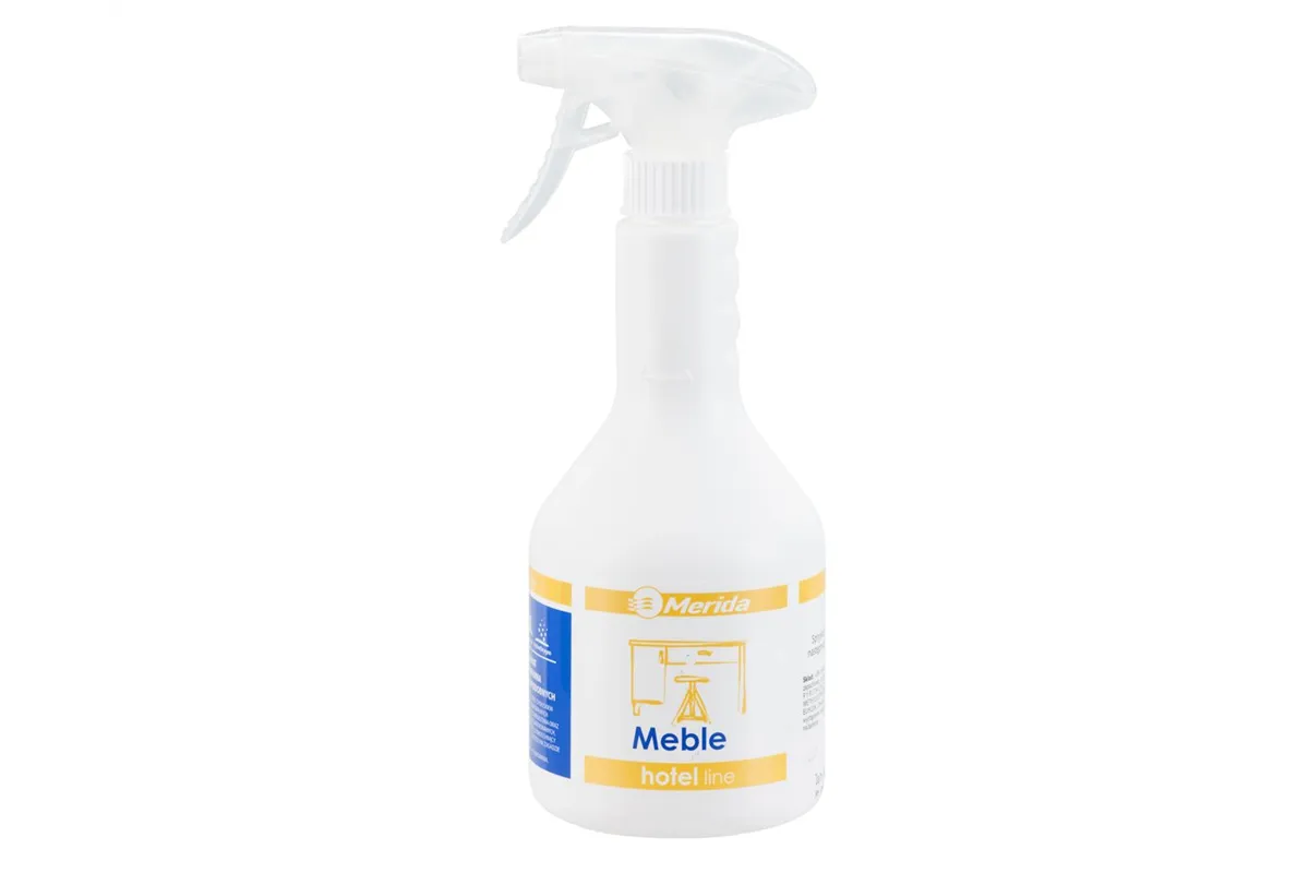 MERIDA B & H LINE MEBLE - środek do pielęgnacji drewna i powierzchni drewnopodobnych, butelka 600 ml ze spryskiwaczem
 NMH007