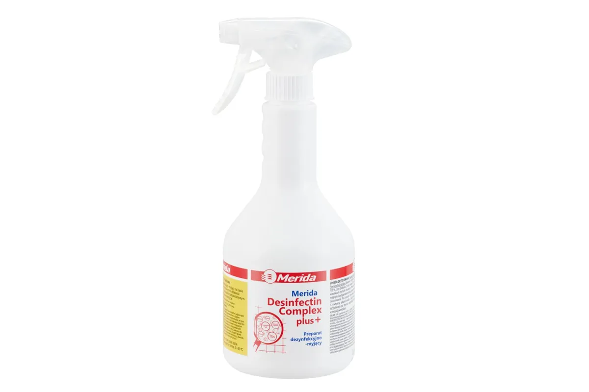 MERIDA DESINFECTIN COMPLEX PLUS preparat dezynfekcyjno-myjący, butelka 600 ml ze spryskiwaczem
 Merida NMD003