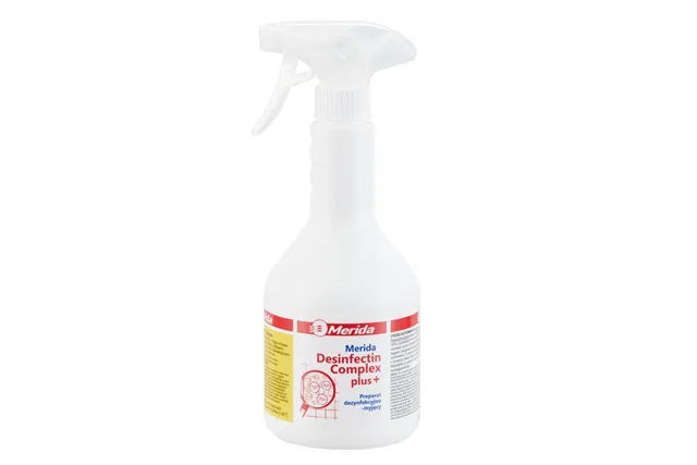 MERIDA DESINFECTIN COMPLEX PLUS preparat dezynfekcyjno-myjący, butelka 600 ml ze spryskiwaczem
 Merida NMD003
