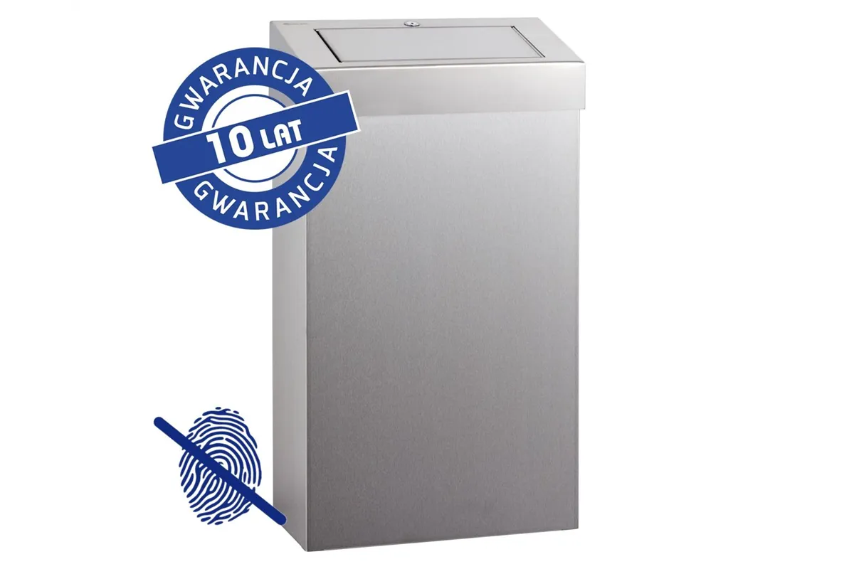 Kosz z uchylną pokrywą MERIDA STELLA SLIM Anti-FingerPrint, 27 l, stal matowa z powłoką AFP
 Merida KSM276