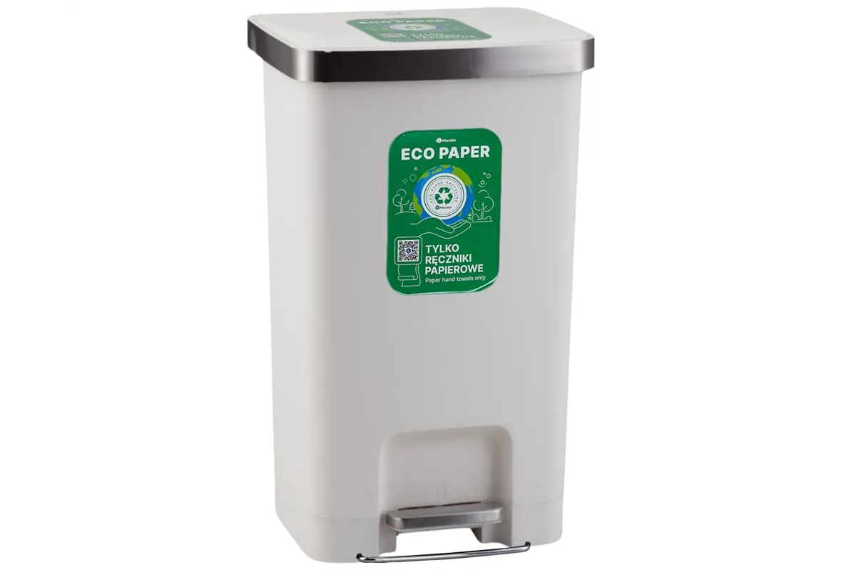 Kosz pedałowy MERIDA ECO PAPER, pojemność 50 l, tworzywo sztuczne, biały
 Merida KJB410