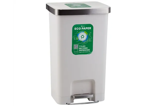 Kosz pedałowy MERIDA ECO PAPER, pojemność 50 l, tworzywo sztuczne, biały
 Merida KJB410