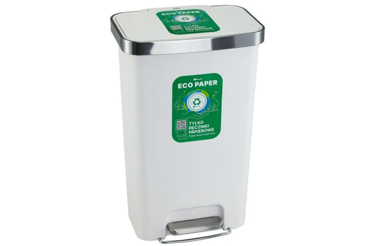 Kosz pedałowy MERIDA ECO PAPER, pojemność 50 l, tworzywo sztuczne, biały
 Merida KJB410