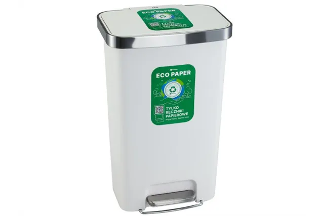 Kosz pedałowy MERIDA ECO PAPER, pojemność 50 l, tworzywo sztuczne, biały
 Merida KJB410