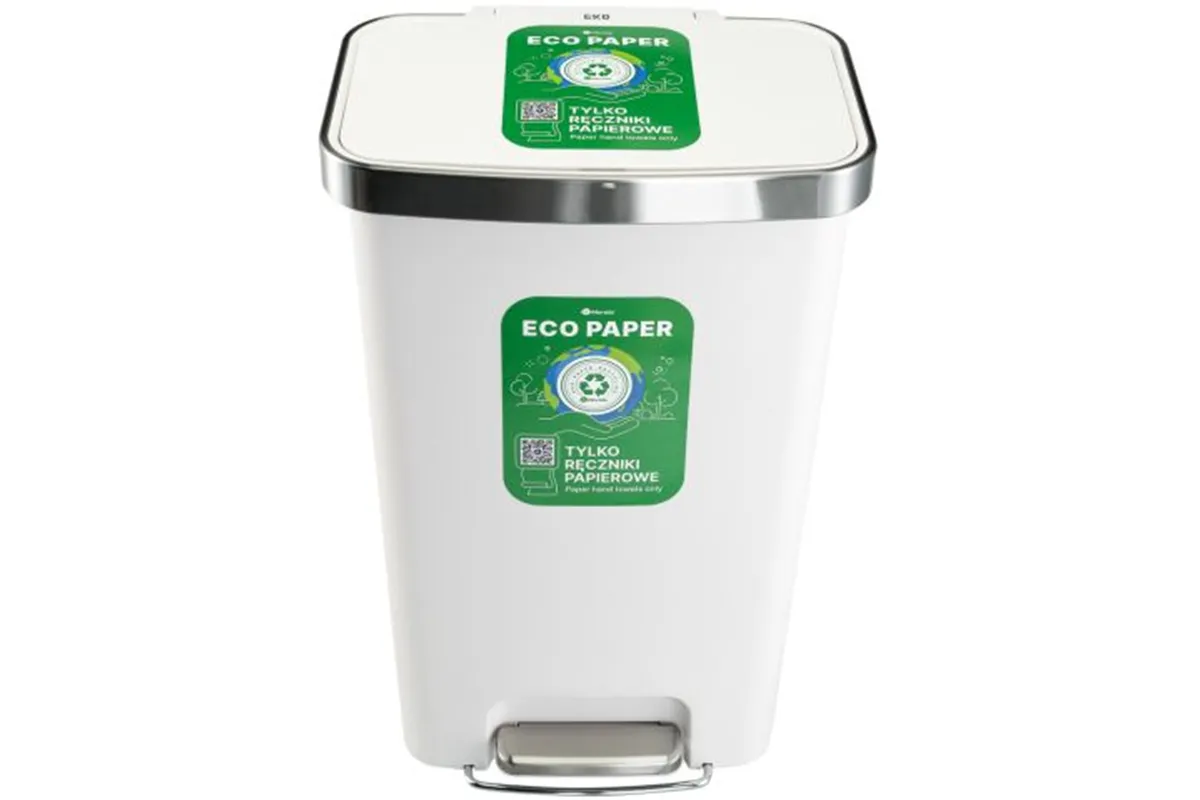 Kosz pedałowy MERIDA ECO PAPER, pojemność 50 l, tworzywo sztuczne, biały
 Merida KJB410