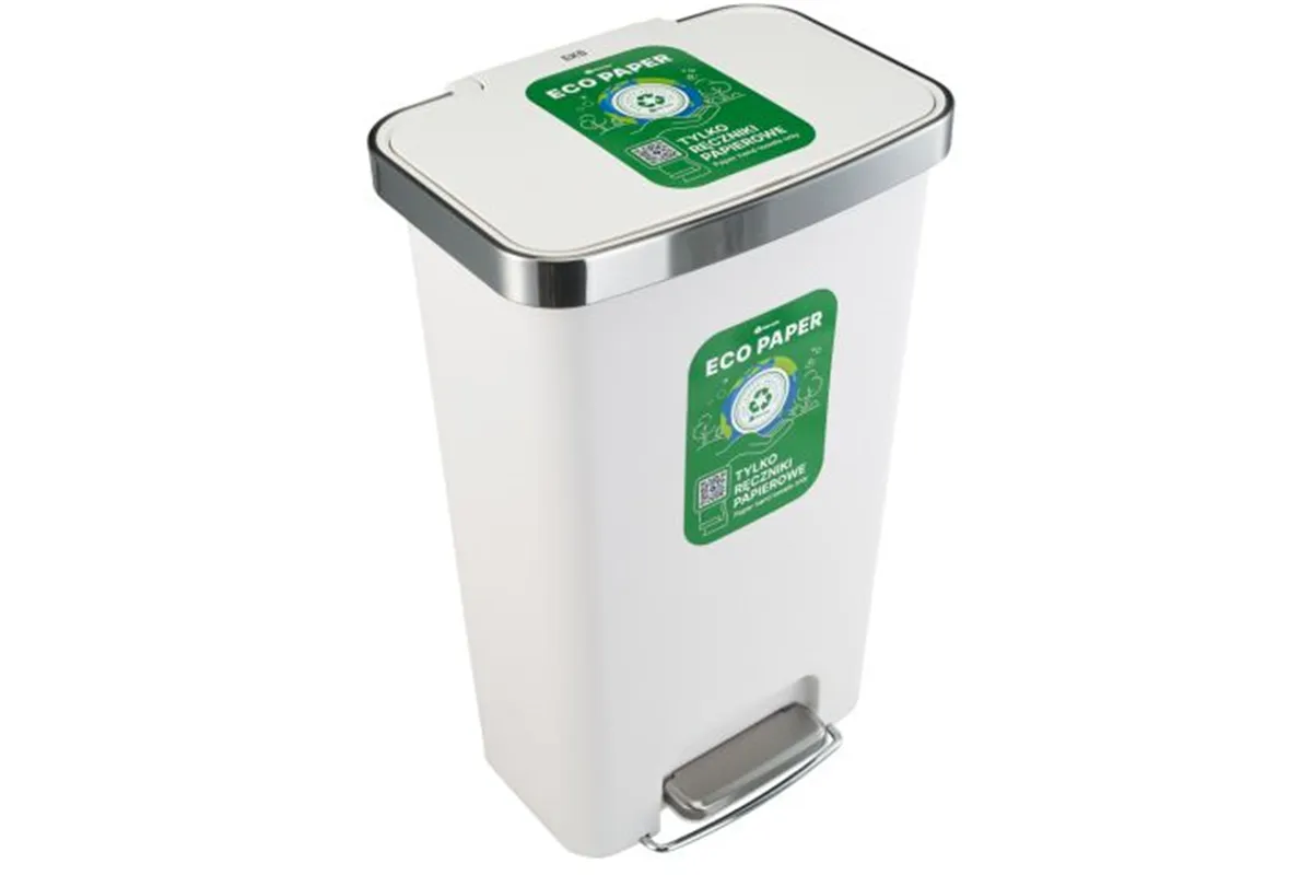 Kosz pedałowy MERIDA ECO PAPER, pojemność 50 l, tworzywo sztuczne, biały
 Merida KJB410