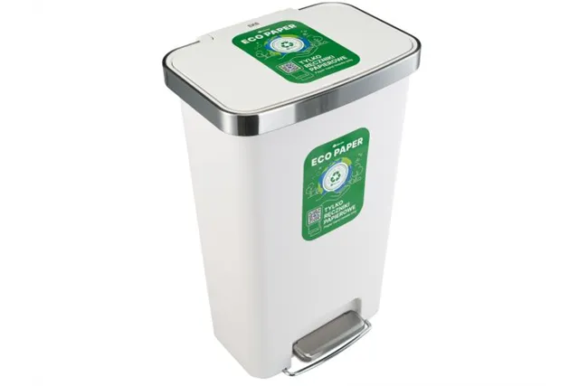 Kosz pedałowy MERIDA ECO PAPER, pojemność 50 l, tworzywo sztuczne, biały
 Merida KJB410