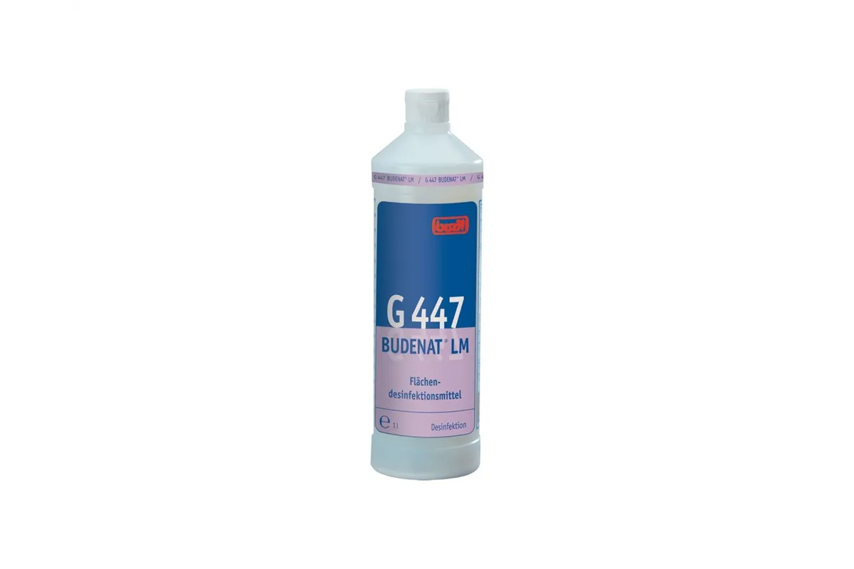 G447 Budenat LM - środek do dezynfekcji nawierzchni, podłóg i materiałów, butelka 1 l
 Merida NBD101