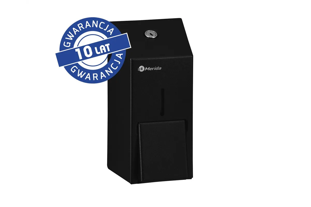 Dozownik mydła w płynie MERIDA STELLA BLACK LINE MINI, pojemność zbiornika 400 ml, czarny
 Merida DSC102