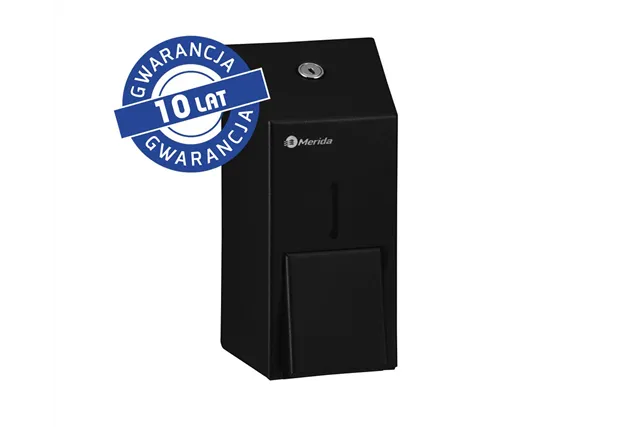 Dozownik mydła w płynie MERIDA STELLA BLACK LINE MINI, pojemność zbiornika 400 ml, czarny
 Merida DSC102