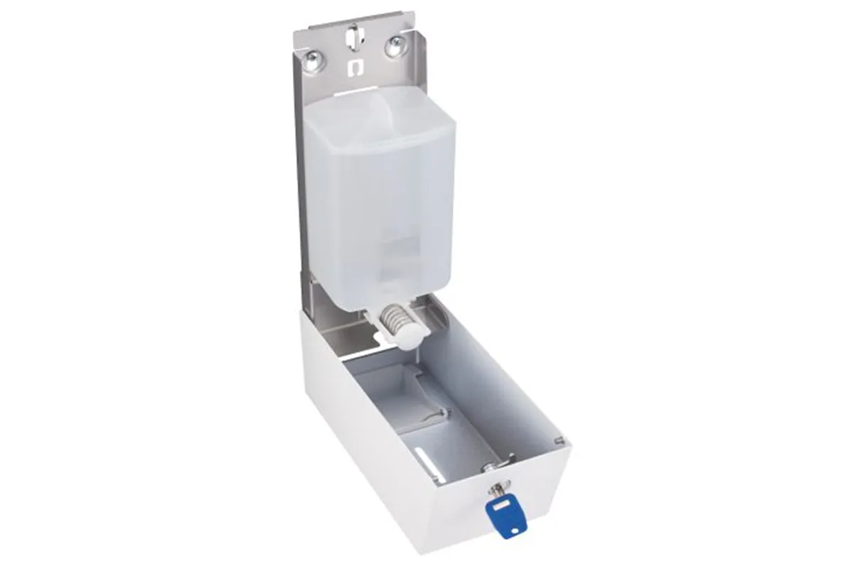 Dozownik mydła w płynie MERIDA STELLA WHITE LINE MAXI, pojemność zbiornika 800 ml, biały
 Merida DSB107